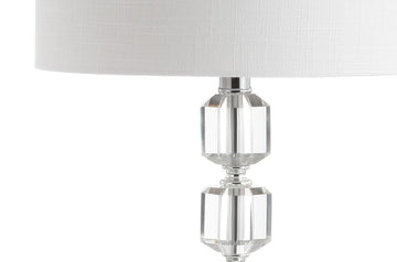 Cary 27.5" Modern Stacked Crystal/Metal LED Table Lamp - JONATHAN Y